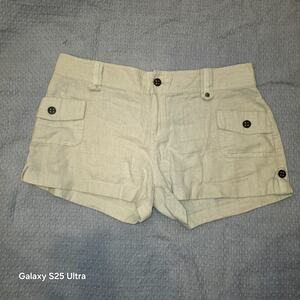 Ci Sono linen khaki cargo, short shorts sz M